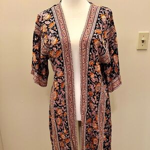 Arnhem Black and Pink Floral Open Jacket